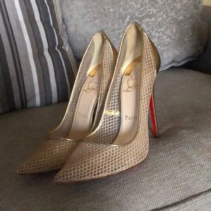 Sheer Gold Christian Louboutin Heels!